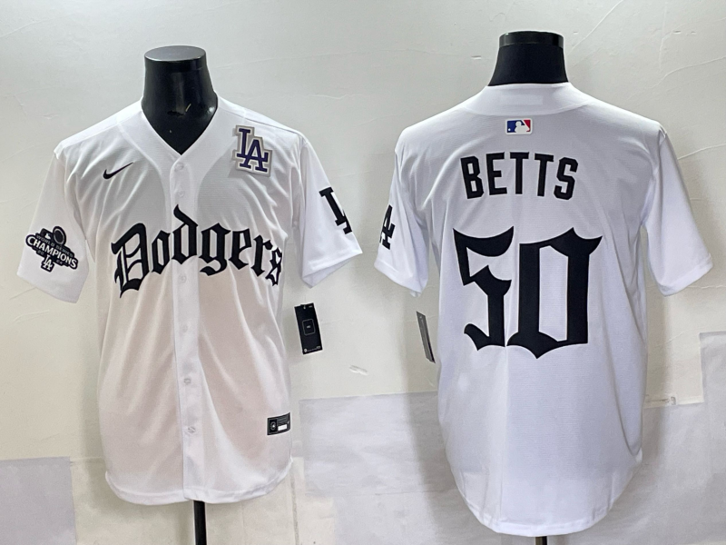 Men Los Angeles Dodgers #50 Betts white Nike 2025 MLB jersey 0012->los angeles dodgers->MLB Jersey